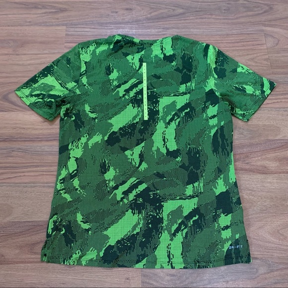 Nike Men's Dri-Fit Fractual Racing Running Shirt Volt Green Men’s Medium - Picture 3 of 7